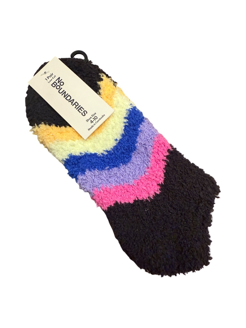 No Boundaries Rainbow Sherpa Fuzzy Socks Plush Cozy Lounge Socks NWT